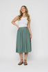 Lina-Stretch Eyelet Midi Skirt